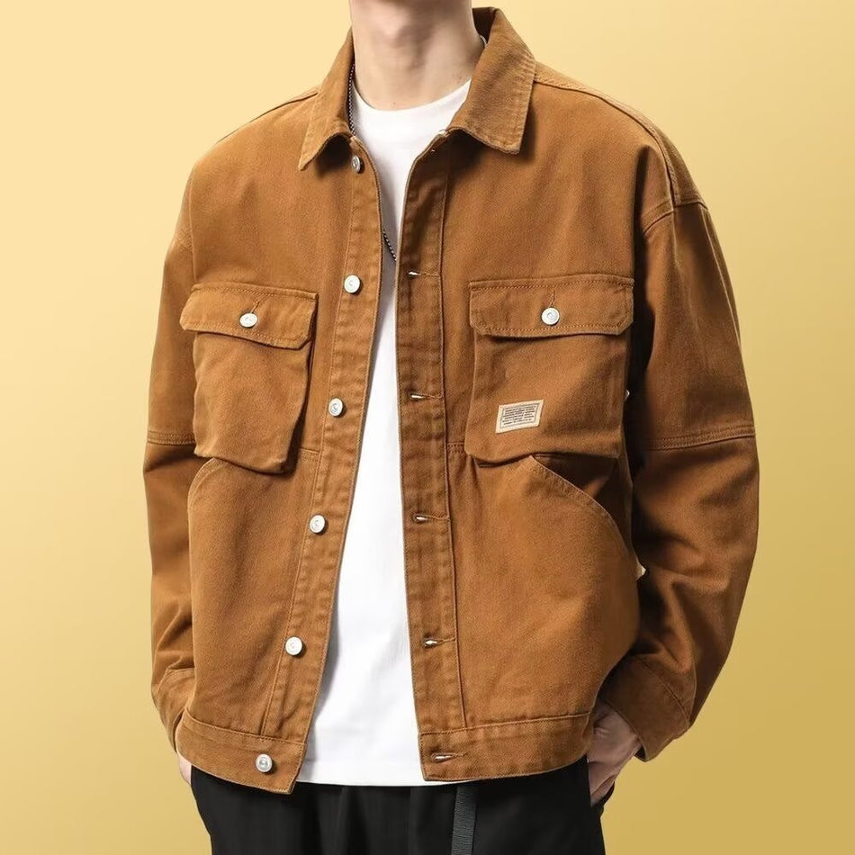 Men's Multi-Pocket Workwear Style Loose Fit Jacket