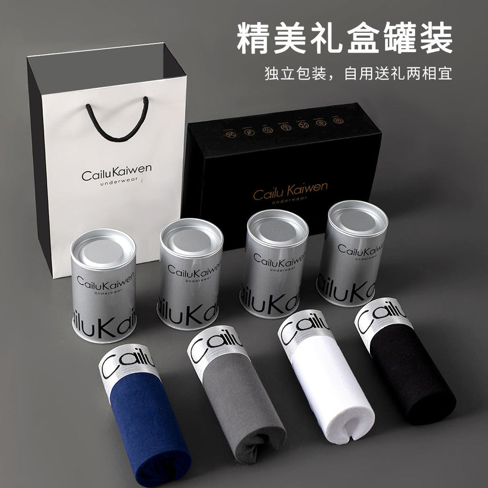 Men's Cotton Boxer Briefs Gift Box Modal Antibacterial Crotch