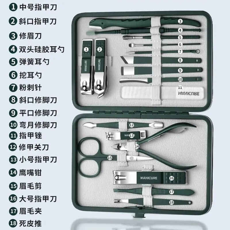 Stainless Steel Nail Clipper Set Gift Box Manicure Pedicure Kit