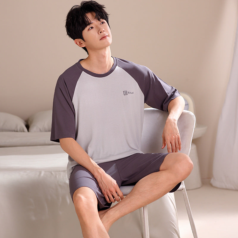 Men's Modal Short Sleeve Summer Pajama Set