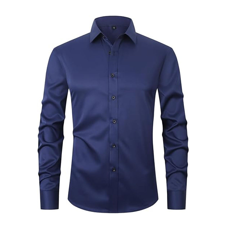 Men's Four-Way Stretch Business Shirt Slim Fit Long Sleeve