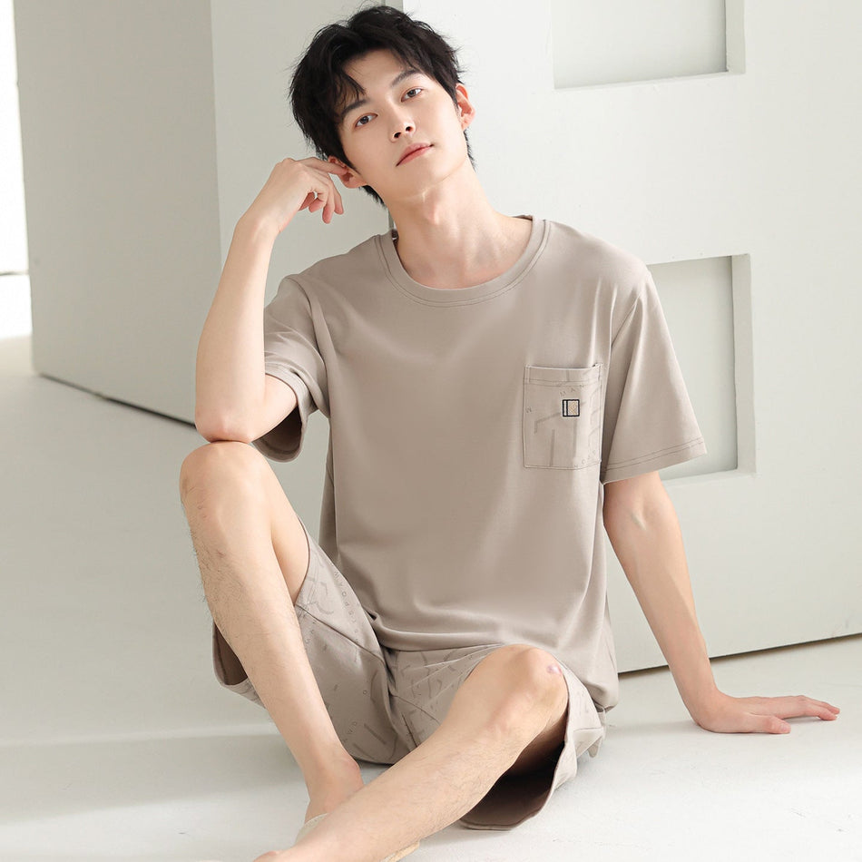 Men's Cotton Short Sleeve Pajama Set
