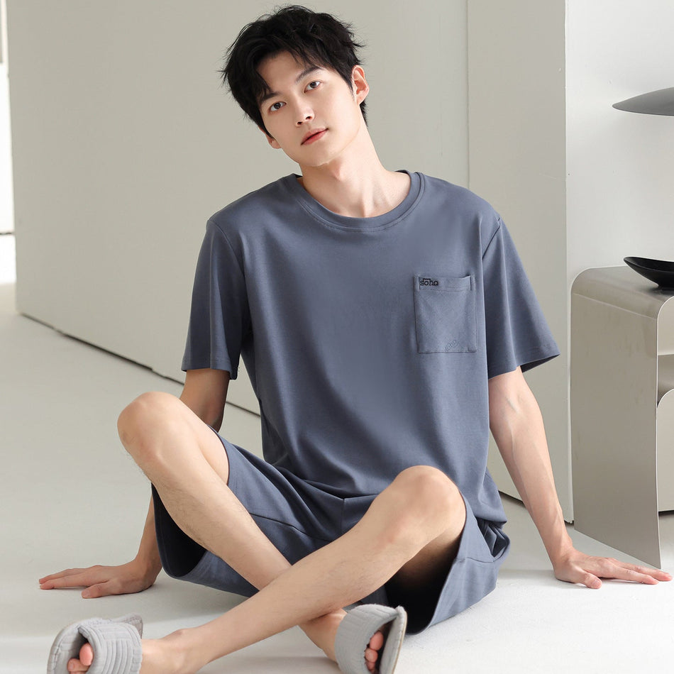 Men's Cotton Short Sleeve Pajama Set