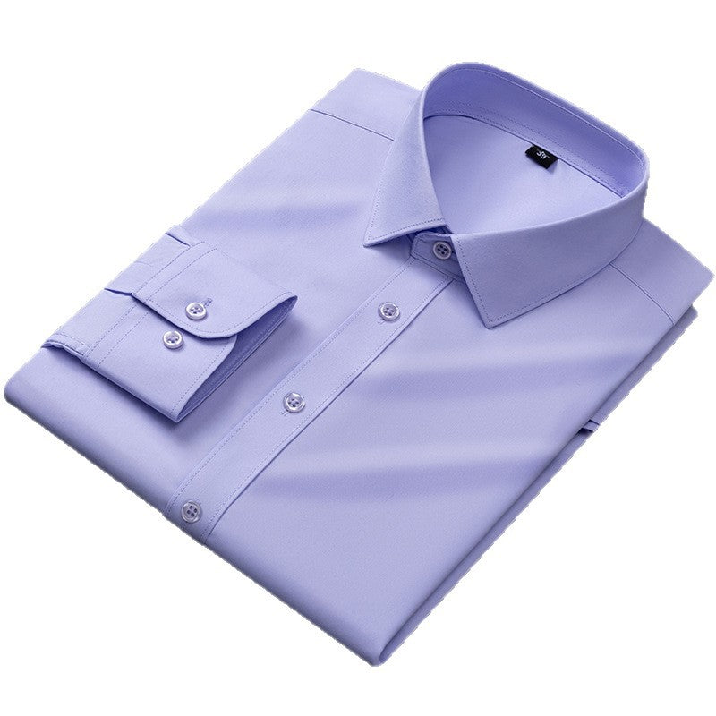 Men's Modal Long Sleeve Business Shirt Breathable Solid Color