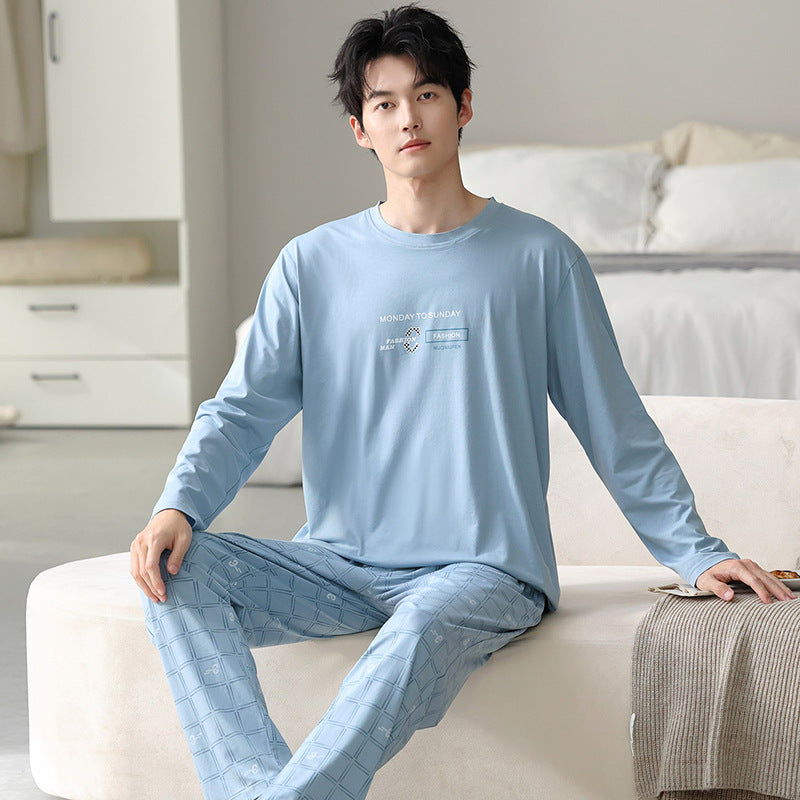 Men's Cotton Long Sleeve Pajama Set
