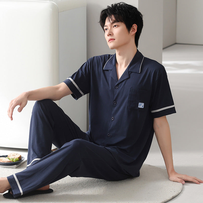 Men's Modal Lapel Pajama Set with Trousers
