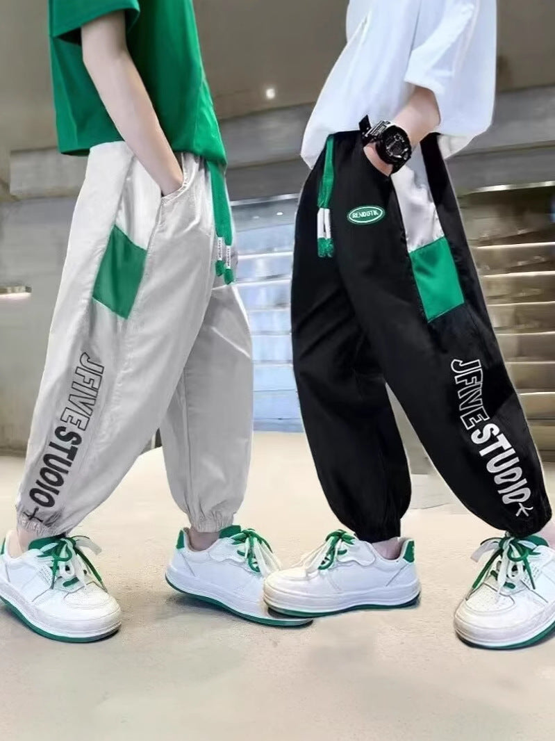 Boys Ice Silk Quick-Dry Summer Pants Anti-Mosquito Casual