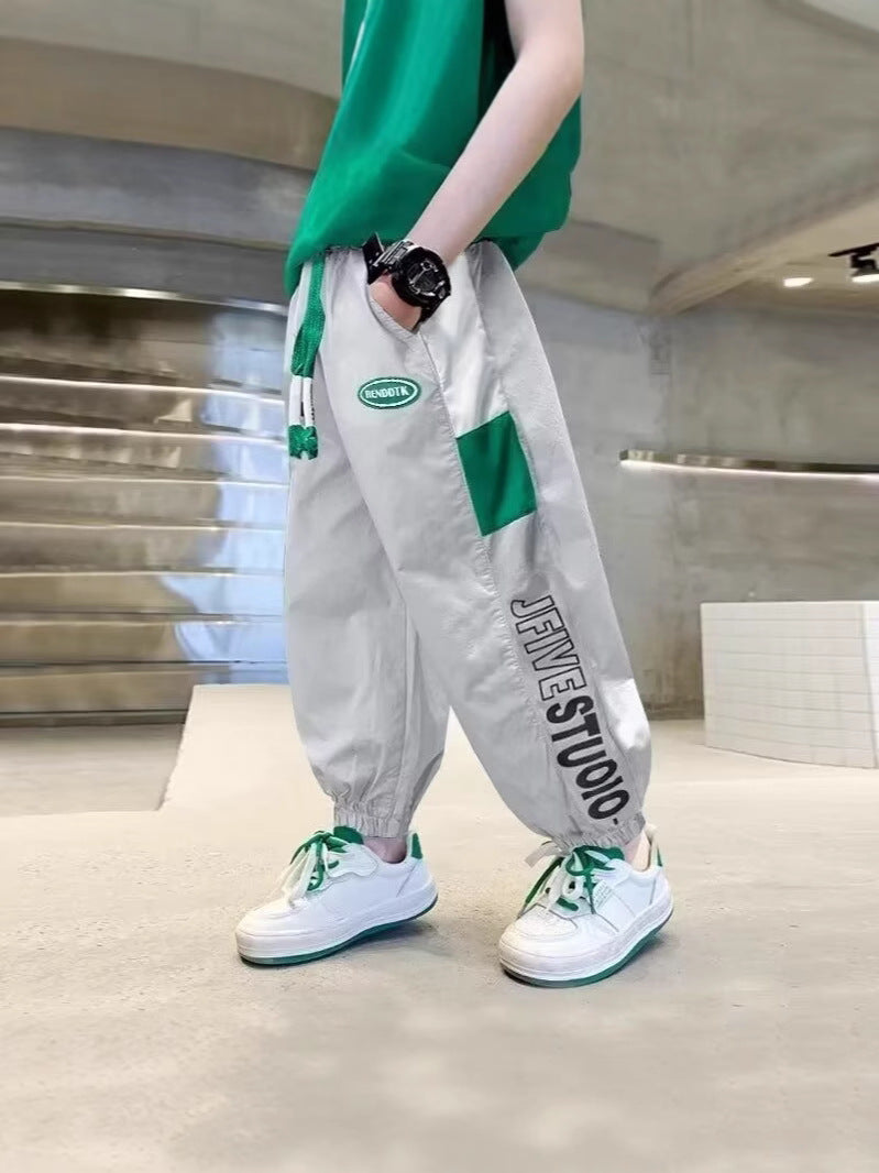 Boys Ice Silk Quick-Dry Summer Pants Anti-Mosquito Casual