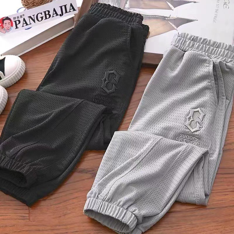 Boys Ice Silk Quick-Dry Summer Pants Anti-Mosquito Casual