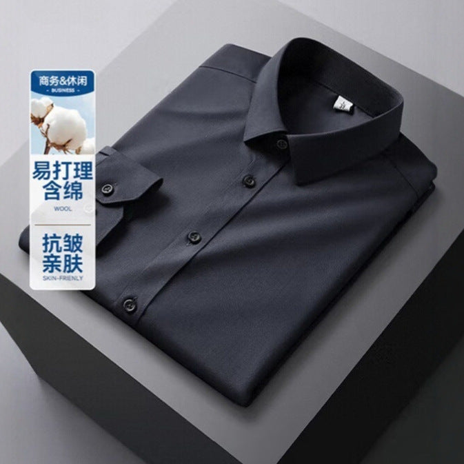 Men's Breathable Cotton Blend Business Shirt Short Sleeve