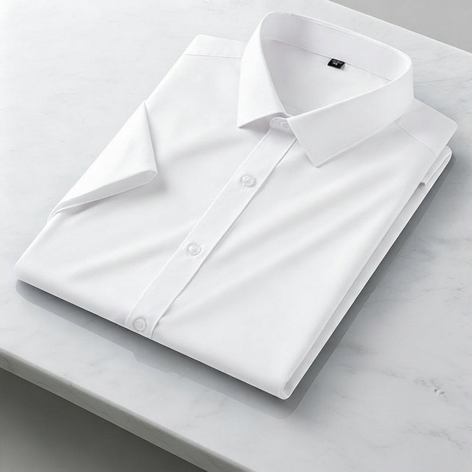Men's Bamboo Fiber Short Sleeve Shirt Business Casual Slim Fit
