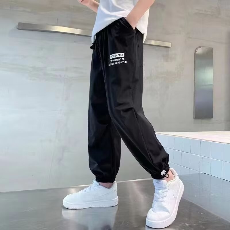 Boys Ice Silk Quick-Dry Summer Pants Casual Sports Trousers