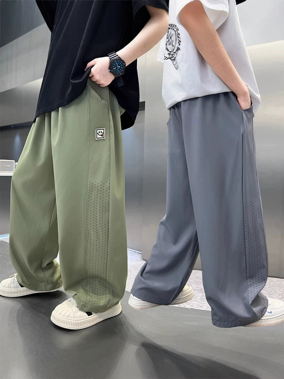 Boys Ice Silk Anti-Mosquito Summer Jogger Pants Lightweight