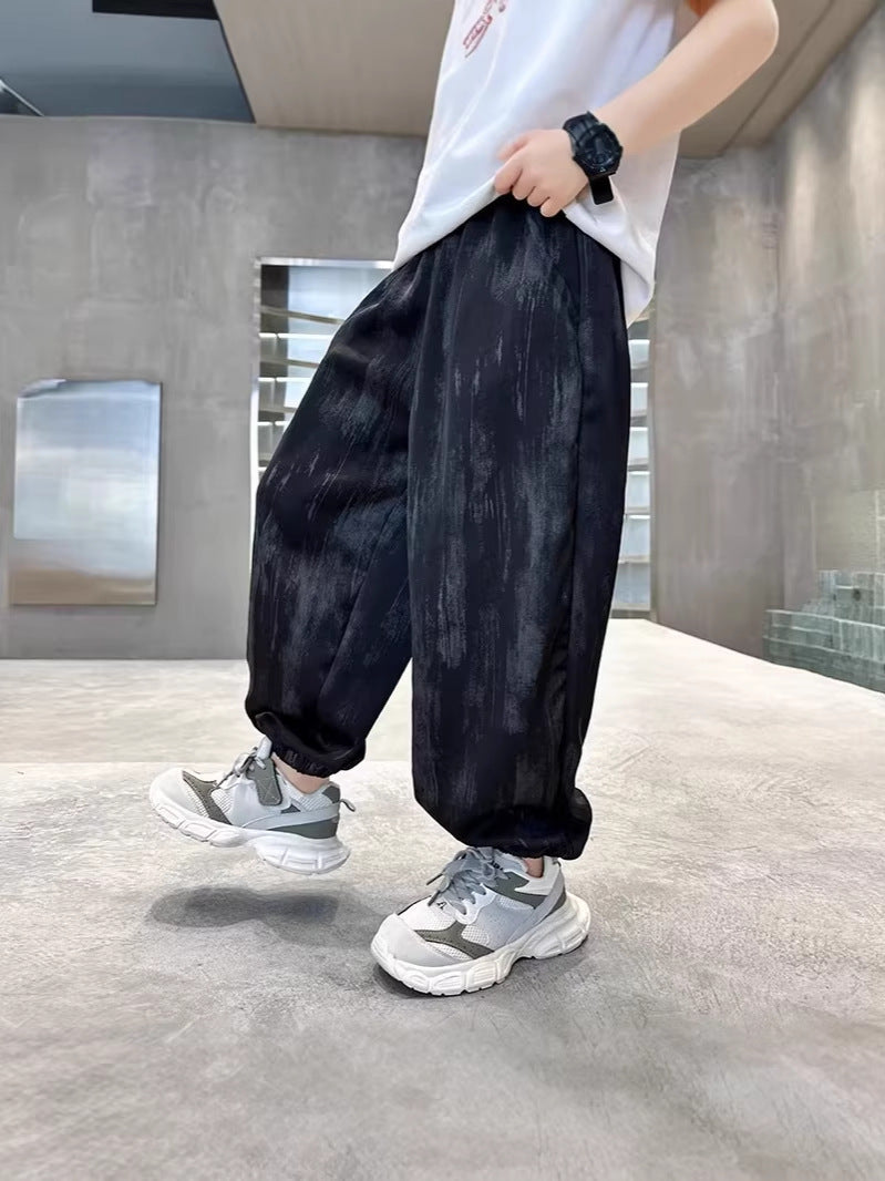 Boys Casual Cargo Summer Pants Loose Korean Style Lightweight