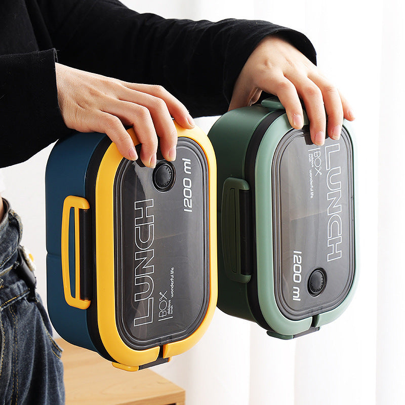 Double-Layer Compartment Microwave Lunch Box with Lid
