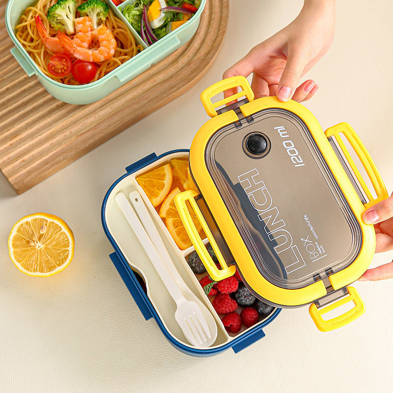Double-Layer Compartment Microwave Lunch Box with Lid