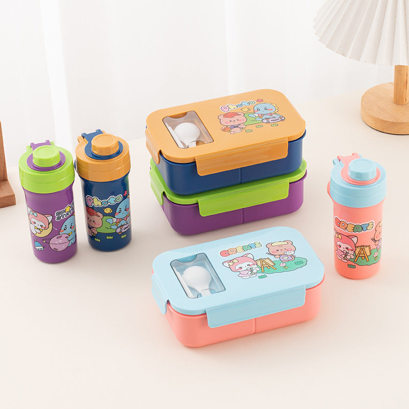 Kids & Students Microwave-Safe Sealed Lunch Box Set with Water