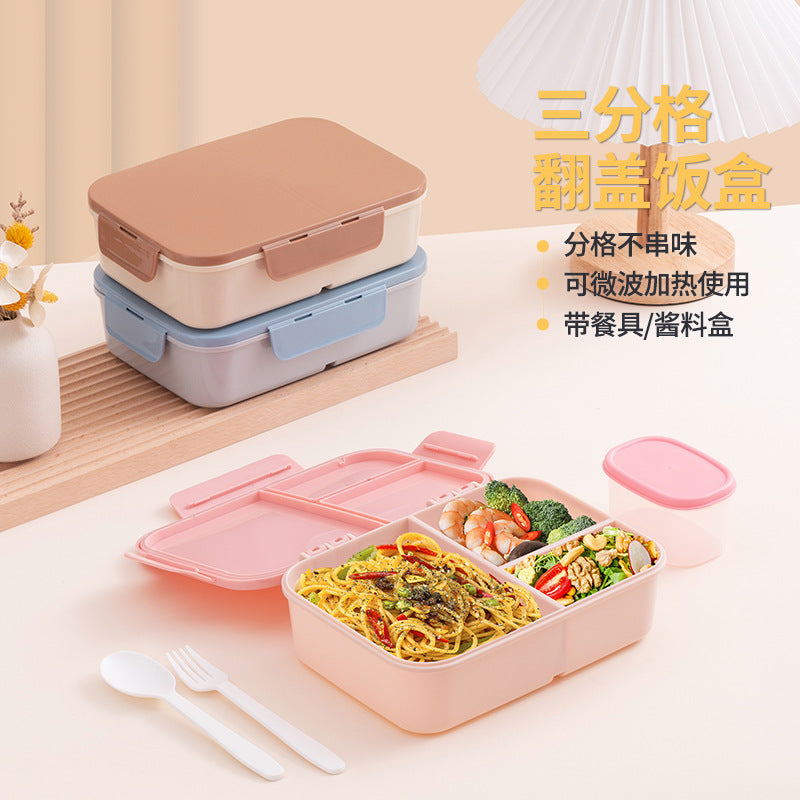 Flip-Top Compartment Microwave Lunch Box with Lid