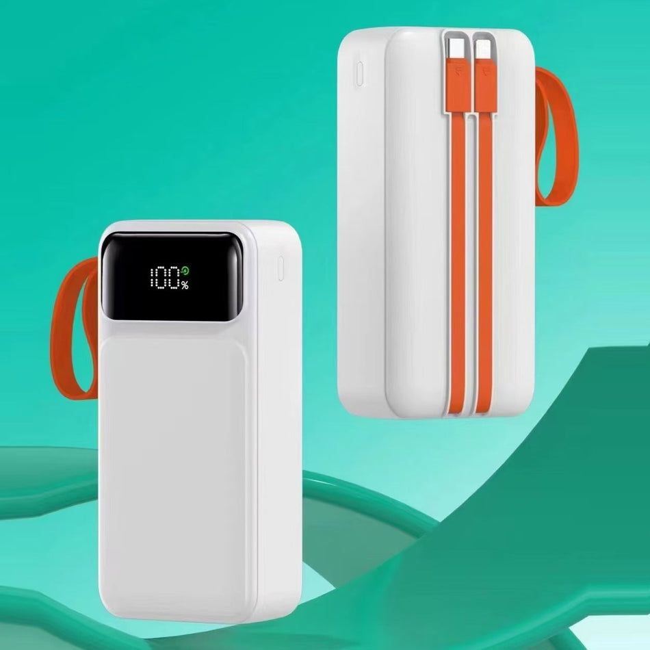 30000mAh 3C Fast Charging Power Bank 66W PD27W Cable Charger