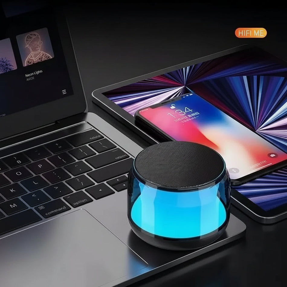 Mini Portable Bluetooth Speaker with LED Light Outdoor Subwoofer