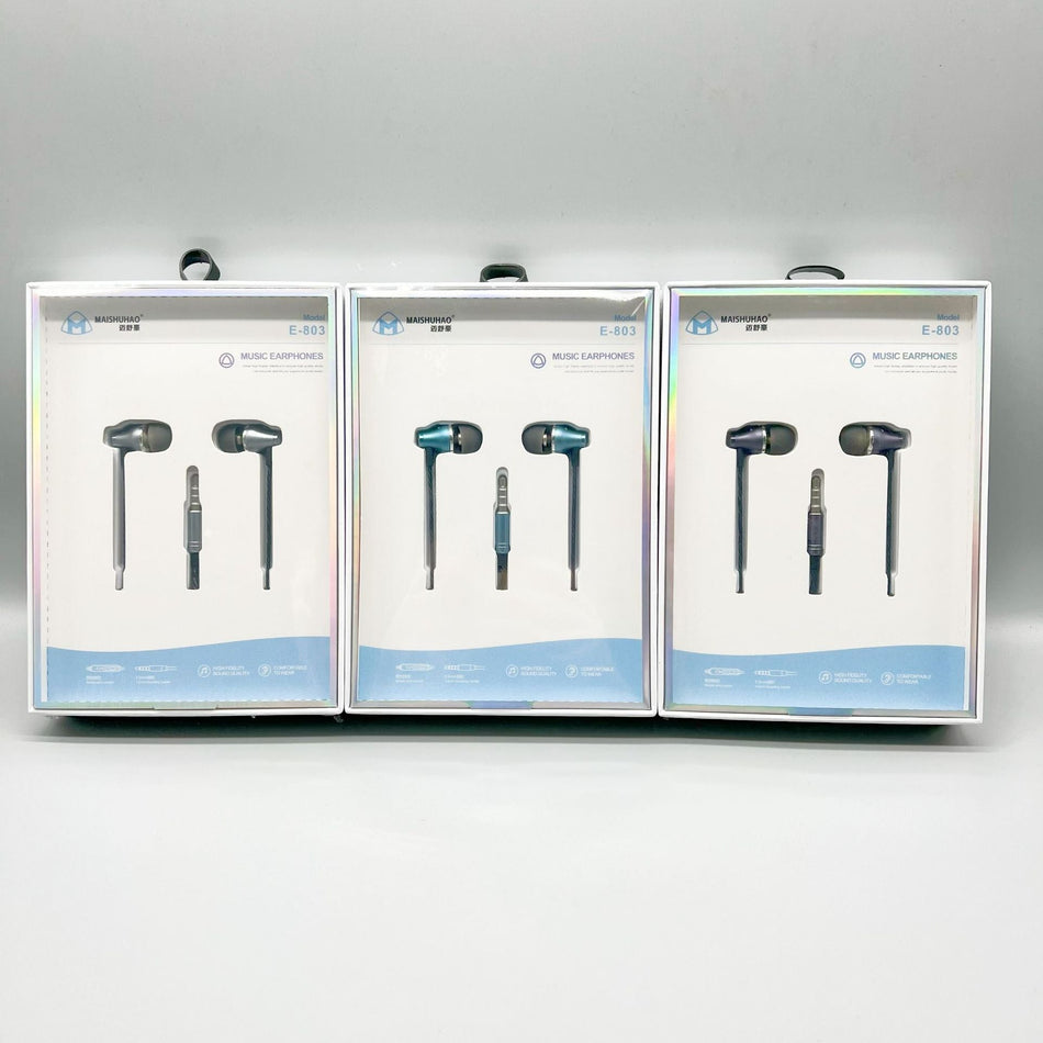 Metal Stereo Bass 3.5mm Wired In-Ear Earphones with Mic Headset