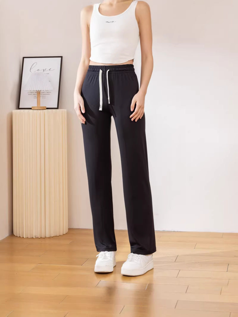 Women's Ice Silk High Waist Wide Leg Casual Pants