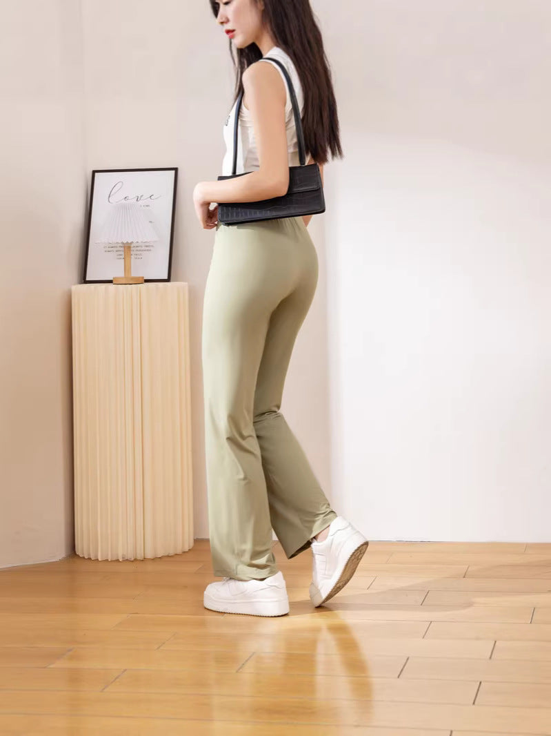 Women's Ice Silk High Waist Wide Leg Casual Pants