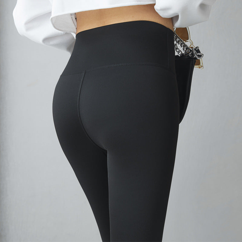 High Waist Contrast Sharkskin Yoga Leggings for Women