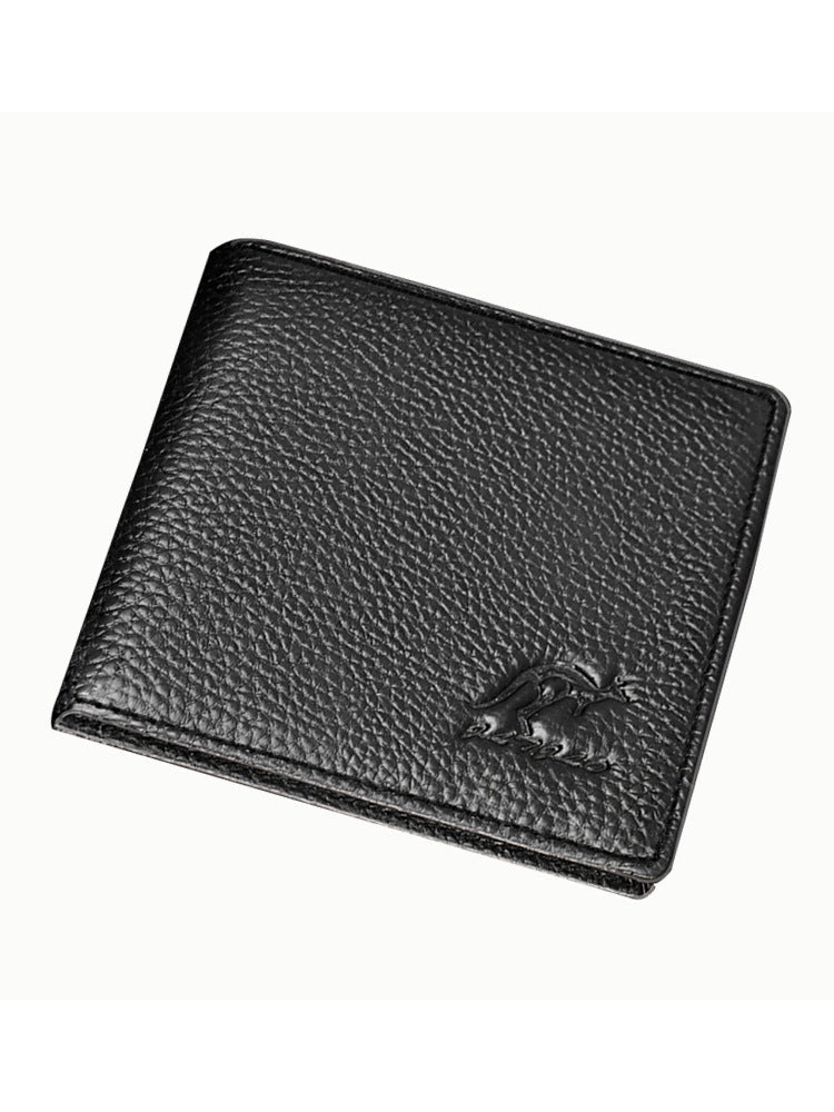 Men's Genuine Cowhide Leather Short Wallet
