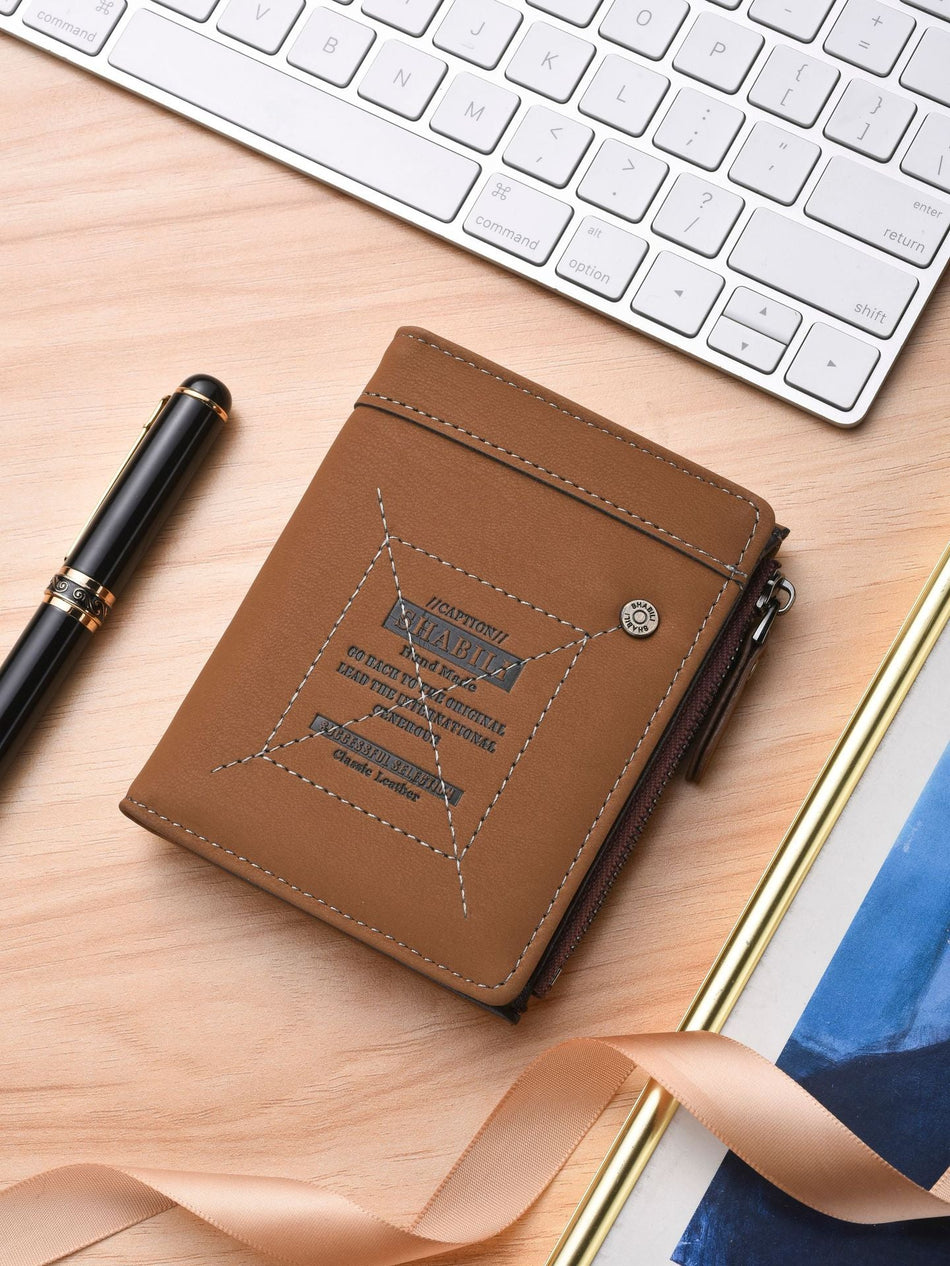 Men's Leather Vertical Wallet with Card Slots