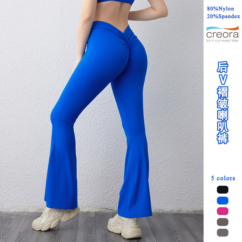 High Waist V Waist Flared Yoga Pants Hip Lifting Leggings
