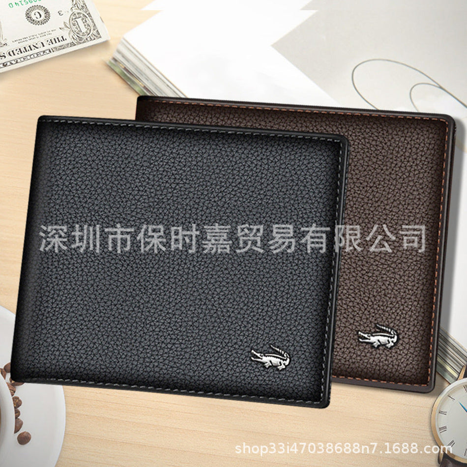 Men's Ultra-Thin Leather Card Holder Wallet with Coin Pocket