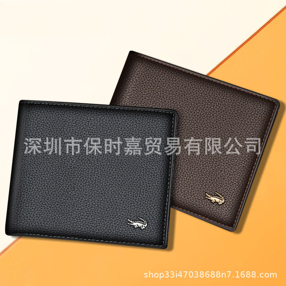 Men's Ultra-Thin Leather Card Holder Wallet with Coin Pocket