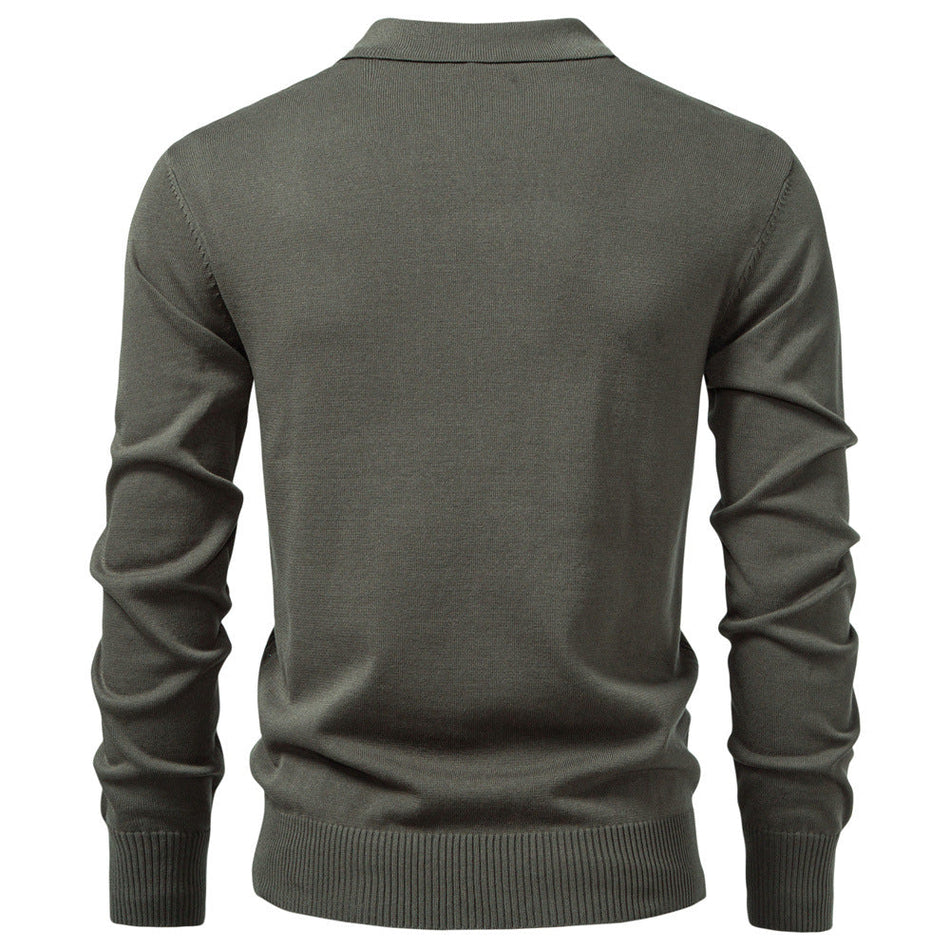 Men's Half-Zip Knit Sweater Slim Fit Business Casual Long Sleeve