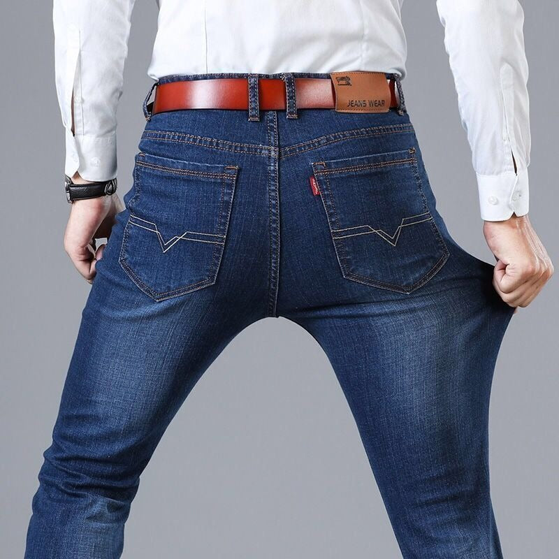Men's High-End Stretch Slim Straight Casual Jeans
