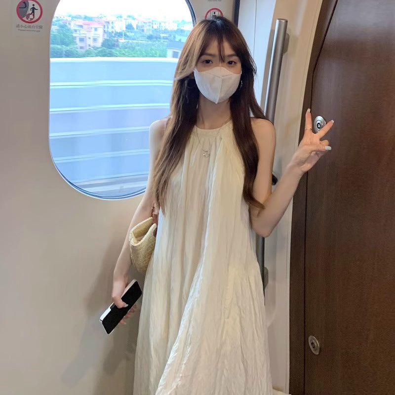 Halter Neck Maxi Dress Elegant Flowing Vacation Style