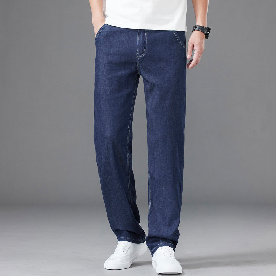 Men's Lyocell Loose Straight Lightweight Denim Pants