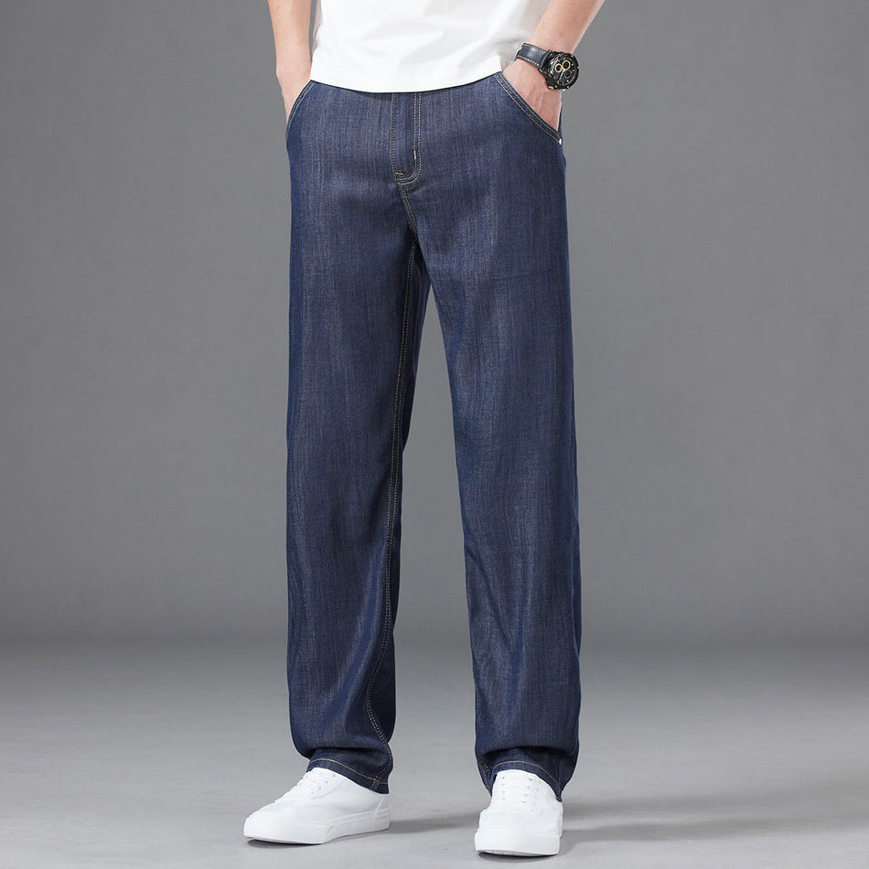 Men's Lyocell Anti-Fade Wide-Leg Summer Jeans