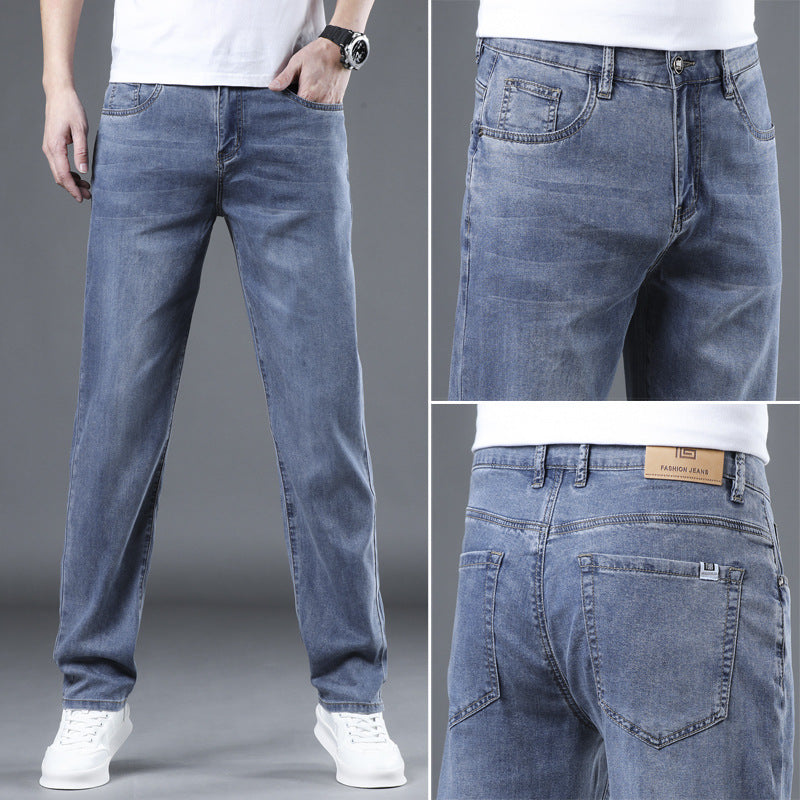 Men's Tencel Slim Straight Lightweight Summer Jeans