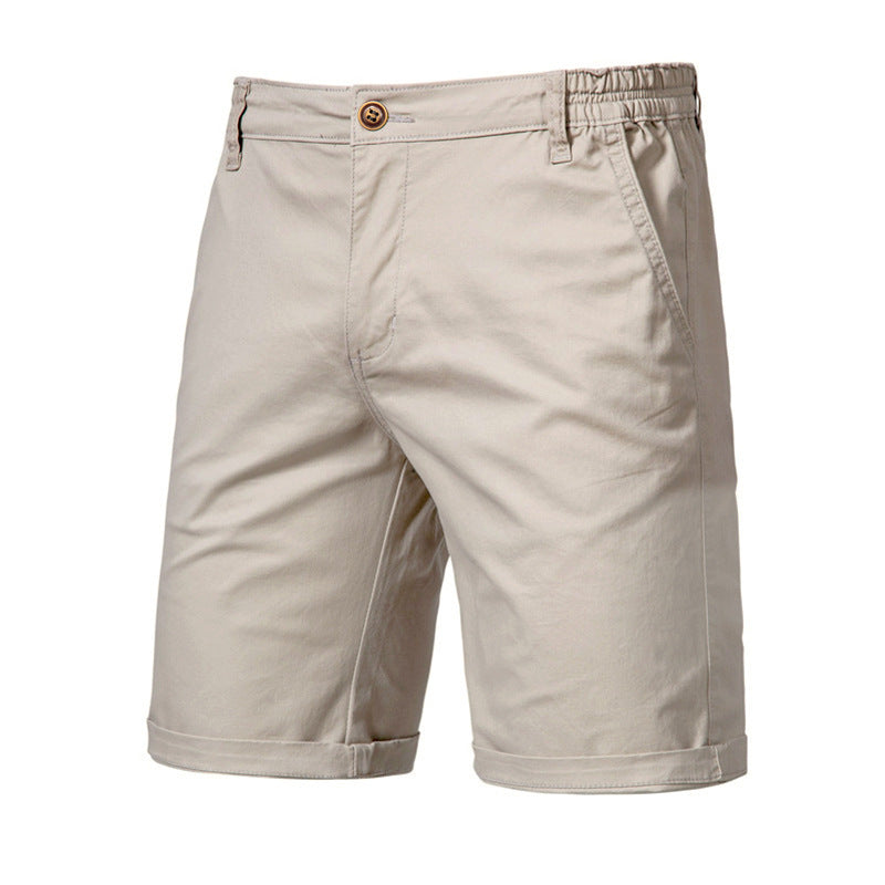 Men's Cotton Slim Fit Five-Point Shorts Straight Casual Summer