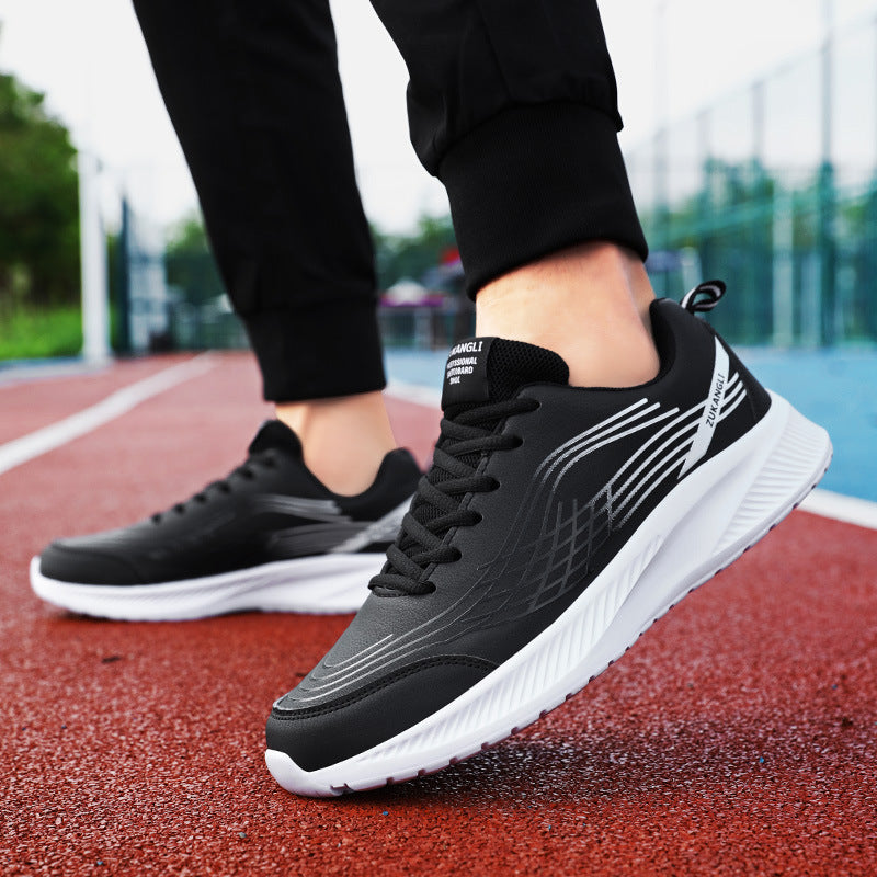 Men's Leather Sports Running Shoes Lightweight Casual Comfort