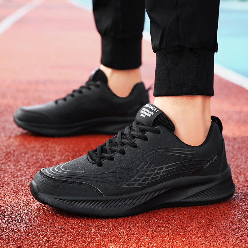 Men's Leather Sports Running Shoes Lightweight Casual Comfort