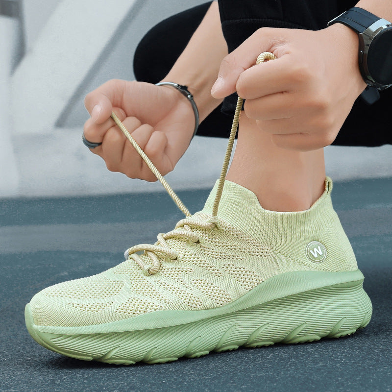 Men's Flyknit Thick Sole Running Sports Sneakers