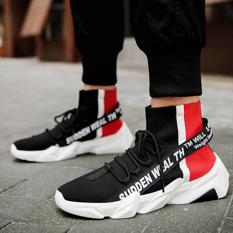 Men's High-Top Flyknit Sneakers Sock Style Breathable Casual