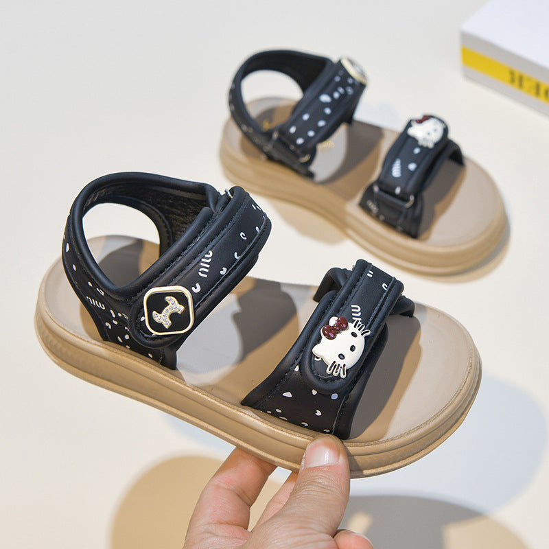Girls Elegant Open Toe Princess Sandals Summer Beach Shoes
