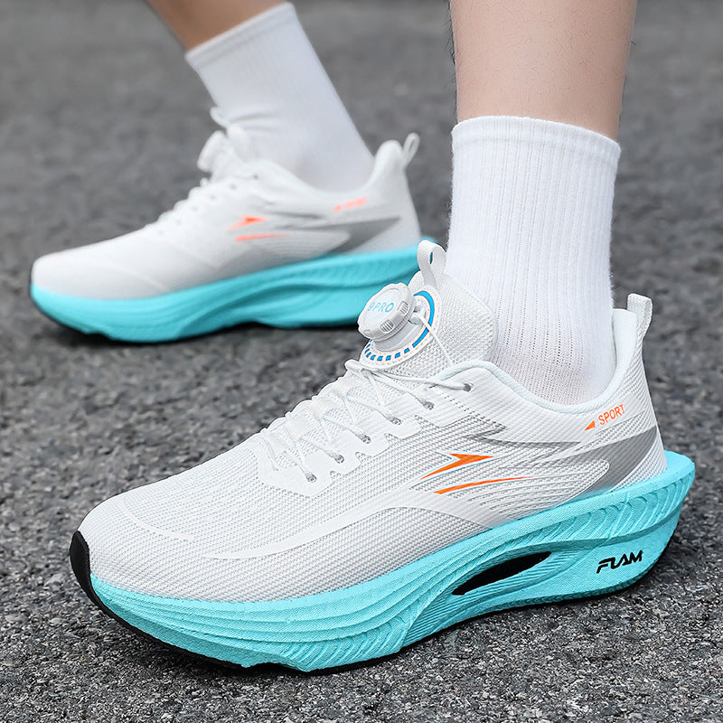 Carbon Plate Running Shoes with Rotary Buckle Lightweight