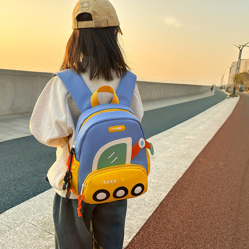 Boys Cartoon Excavator Kindergarten Backpack Lightweight School
