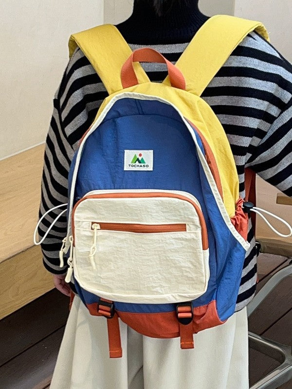 Kids Contrast Color Kindergarten Backpack Lightweight School Bag