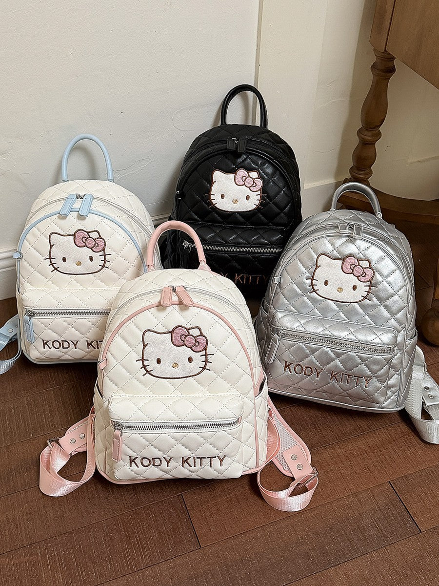 Korean Embroidered Cat Large Capacity Travel Backpack