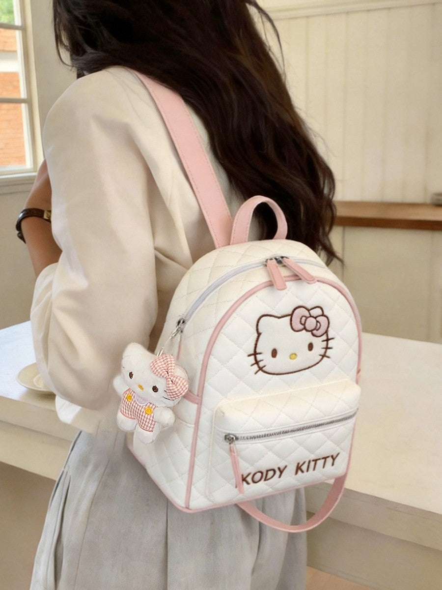 Korean Embroidered Cat Large Capacity Travel Backpack